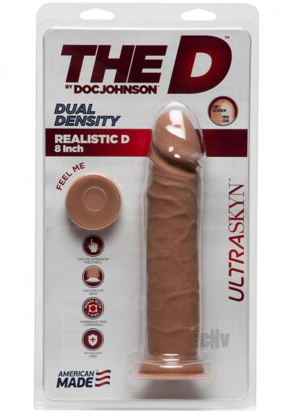 The D Realistic D 8 inches Dildo Ultraskyn Tan Sex Toy Product