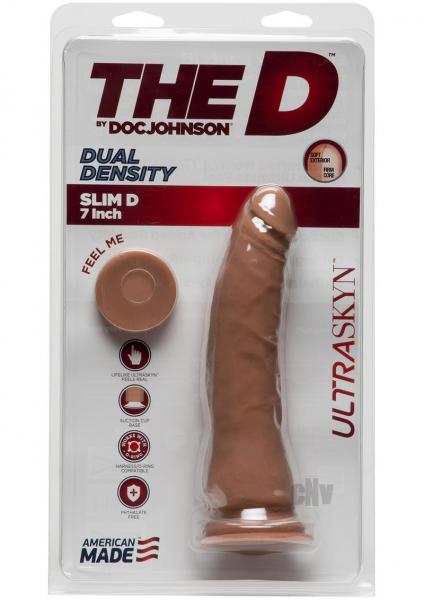 The D Slim Thin D 7 inches Ultraskyn Brown Dildo Sex Toy Product