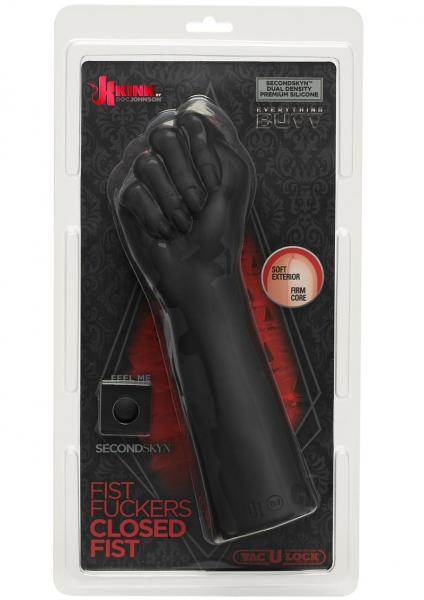 Fist F*cker Closed Fist Dual Density Silicone Black Sex Toy Product
