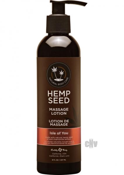Earthly Body Hemp Massage Lotion Isle Of You 8oz Sex Toy Product