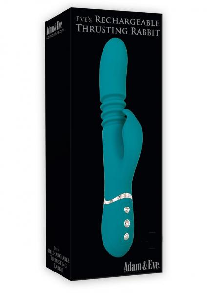 Eve's Rechargeable Thrusting Rabbit Vibrator Green Sex Toy Product