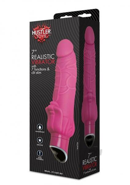 Hustler 7 Real Vibe 7x W/ Clit Stim Pnk Sex Toy Product