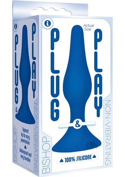 Plug And Play Silicone Bishop Blue Butt Plug Sex Toy Product