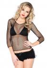 Spandex Long Sleeve Net Shirt Os Black Sex Toy Product