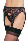 Lace Garter Thong 6pc Plus Black Sex Toy Product