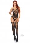Lace Jacquard Suspender Body Os Black Sex Toy Product