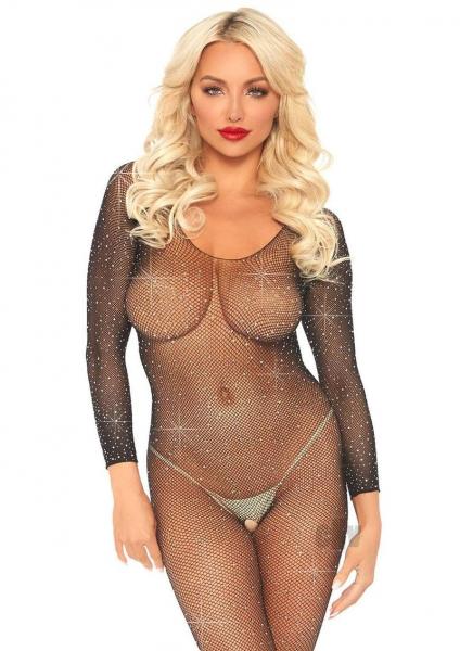 Crystalize Fishnet Sleeve Body Os Blk Sex Toy Product