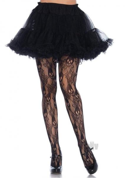 Black Rose Skull Lace Tights 1x-2x Black Sex Toy Product