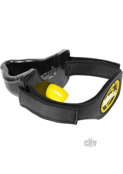 Urinal Gag With Straps Black And Yellow Sex Toy Product