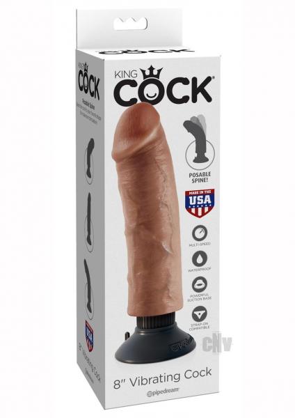 King Cock 8 inches Vibrating Tan Dildo Sex Toy Product
