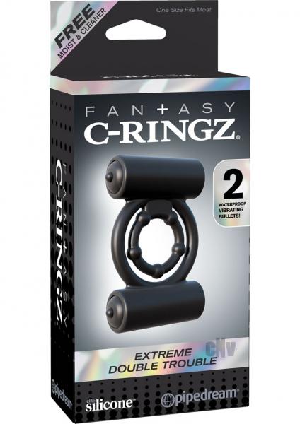 Fantasy C-Ringz Extreme Double Trouble Black Ring Sex Toy Product