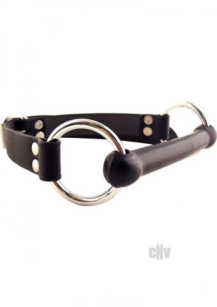 Rouge Leather O-Ring Rod Gag Black Sex Toy Product