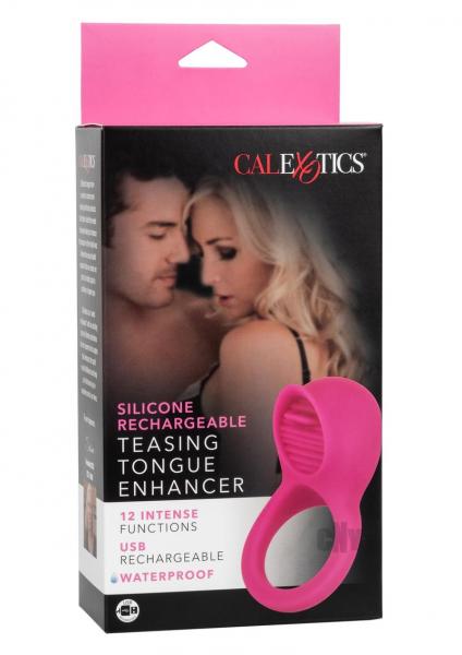 Teasing Tongue Enhancer Pink Vibrating Cock Ring Sex Toy Product