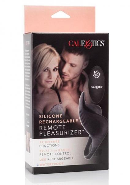 Silicone Rechargeable Remote Pleasurizer Ring Black Sex Toy Product