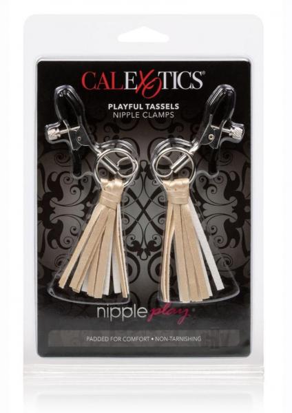 Nipple Play Playful Tassels Nipple Clamps Gold Sex Toy Product