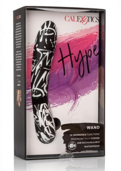 Hype Wand Flexible Shaft Black White Vibrator Sex Toy Product