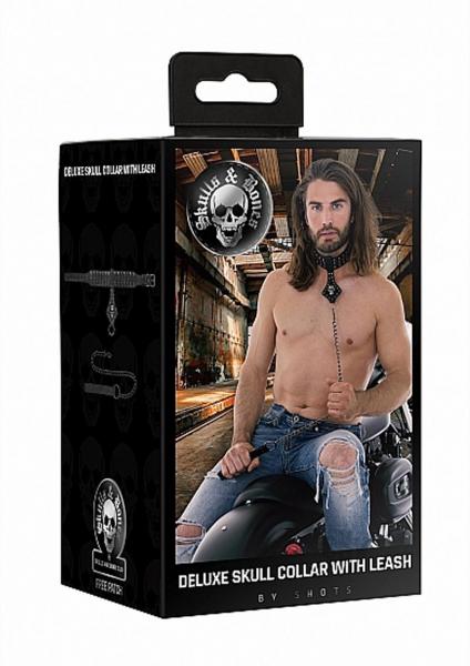Ouch! Skulls & Bones Neck Chain With Skulls And Leash Sex Toy Product