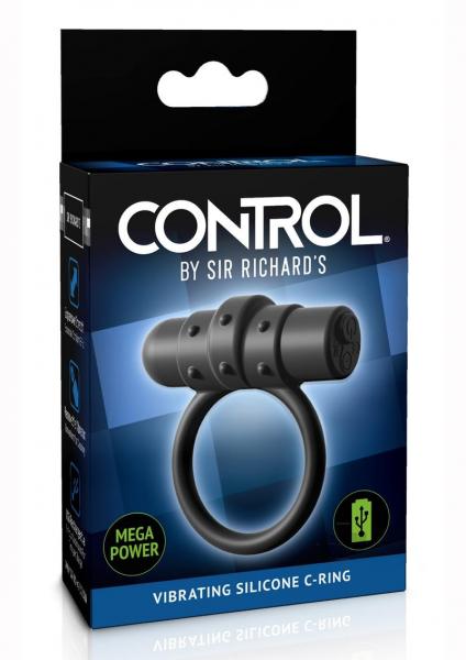 Sir Richard's Control Vibrating C-Ring Silicone Black Sex Toy Product