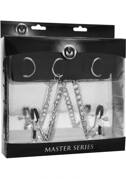 Submission Collar And Nipple Clamps Sex Toy Product
