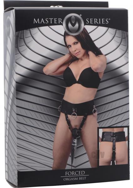 Wand Massager Forced Orgasm Belt O/S Black Leather Sex Toy Product