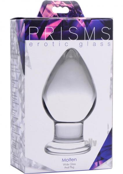 Prisms Molten Wide Glass Butt Plug Clear Sex Toy Product