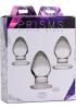 Triplets 3 Piece Glass Anal Plug Kit Clear Sex Toy Product Image 2