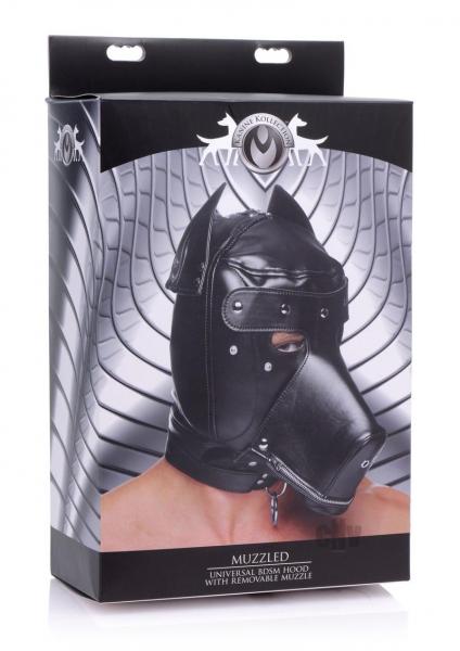Muzzled Universal BDSM Hood Removable Muzzle Black Sex Toy Product