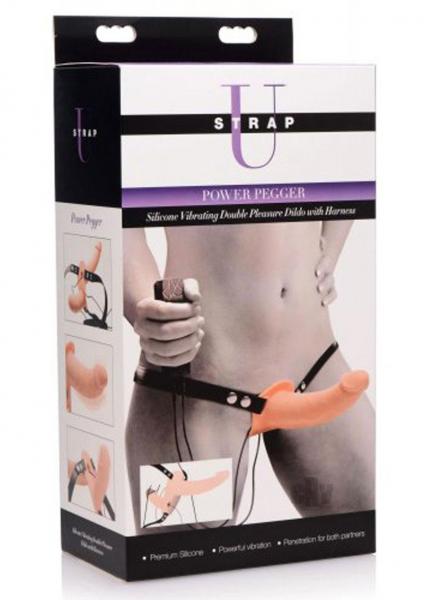 Strap U Power Pegger Silicone Vibrating Double Dildo Harness  Sex Toy Product