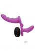 Double Take 10X Double Penetration Vibrating Strap-On Harness Purple Sex Toy Product Image 1