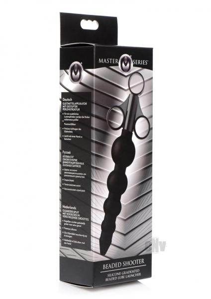 Silicone Graduated Beads Lubricant Launcher Black Sex Toy Product