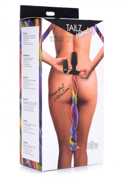 Rainbow Vibrating Pony Tail Anal Plug Sex Toy Product