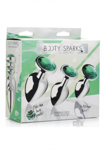 Booty Sparks Emerald Green Gem Anal Plug Set Sex Toy Product