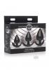 Triple Spades 3 Piece Anal Plug Set Black Sex Toy Product Image 3