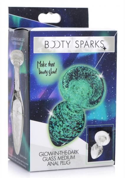 Booty Sparks Glow Glass Plug Md Sex Toy Product