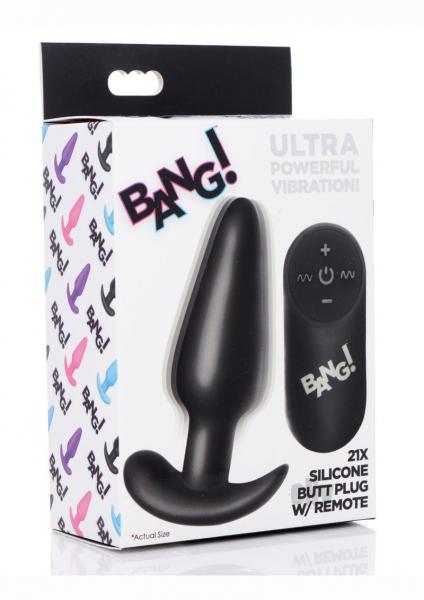 Bang 21x Vibe Butt Plug W/remote Black Sex Toy Product