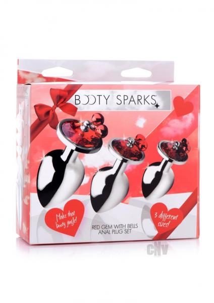 Booty Sparks Red Gem W/bells Plug Set Sex Toy Product