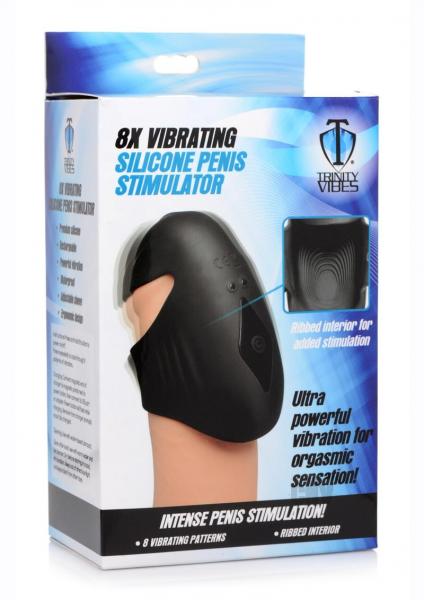 T4m 8x Vibe Silicone Penis Sleeve Black Sex Toy Product