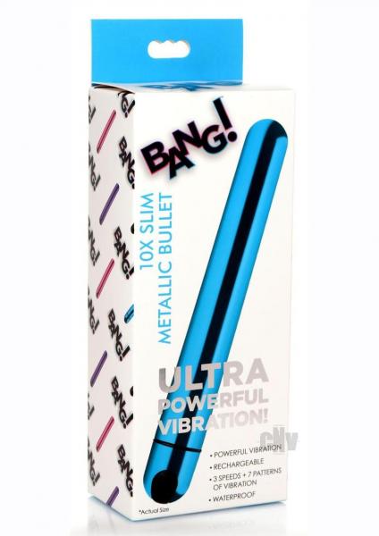Bang 10x Slim Metallic Bullet Blue Sex Toy Product