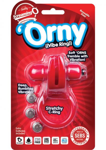 Orny Vibrating Ring Red Stretchy C-Ring Sex Toy Product