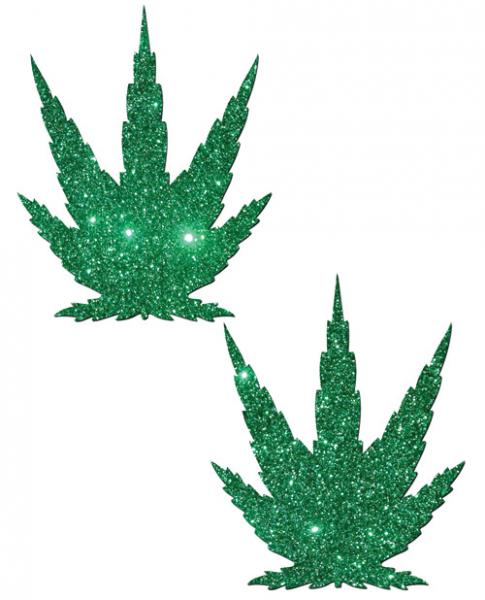 Pastease Green Glitter Marijuana Leaf O/S Sex Toy Product