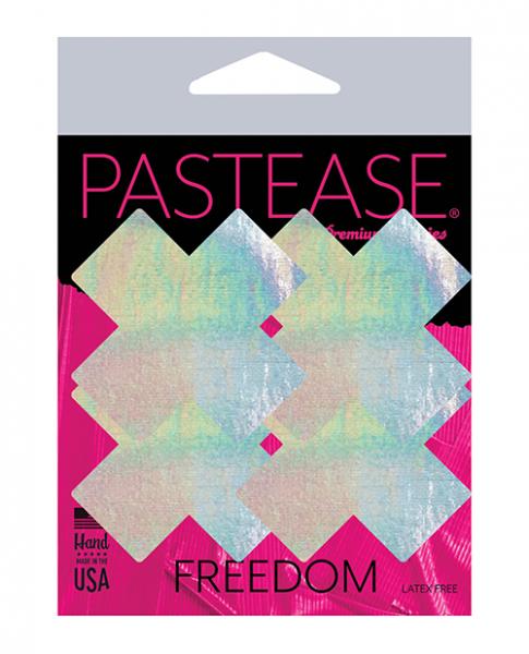 Pastease Holographic Plus X - Silver O/s Pack Of 2 Pair Sex Toy Product