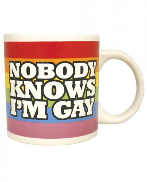Attitude Mug Nobody Knows I'm Gay Rainbow Cup  Sex Toy Product