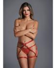 Adore The Fantasy Strappy Harness & Ouverte G-string Red O/s Sex Toy Product