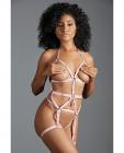 Adore Claire Bustier W/leg Bands & Open G-string Pink O/s Sex Toy Product