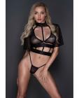 Adore Dreamer Sheer Mesh Strappy Top & Thong Black O/s Sex Toy Product