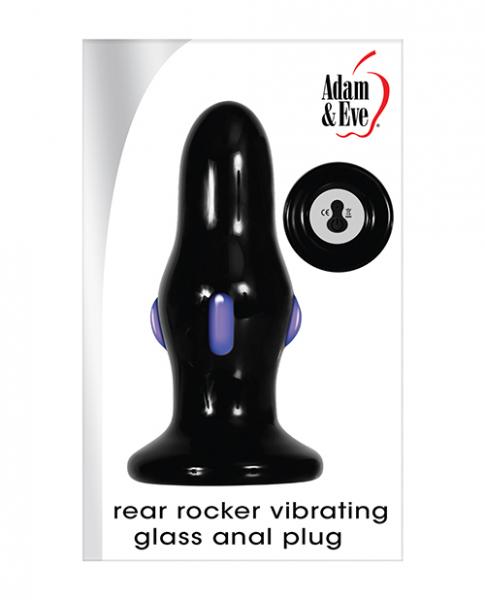 Adam & Eve Rear Rocker Vibrating Glass Anal Plug - Black Sex Toy Product