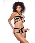 Kitten Cherry Open Bra & Panty Black O/s Sex Toy Product