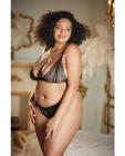 Allure Lace Peek A Boo Bralette & Panty Black Qn Sex Toy Product