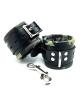 Sensual Sin Leather Padded Wrist Cuffs Camo Piping Sex Toy Product Image 1