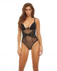Bombshell Boudoir Lace & Mesh Peek A Boo Wire Teddy Black Sm Sex Toy Product